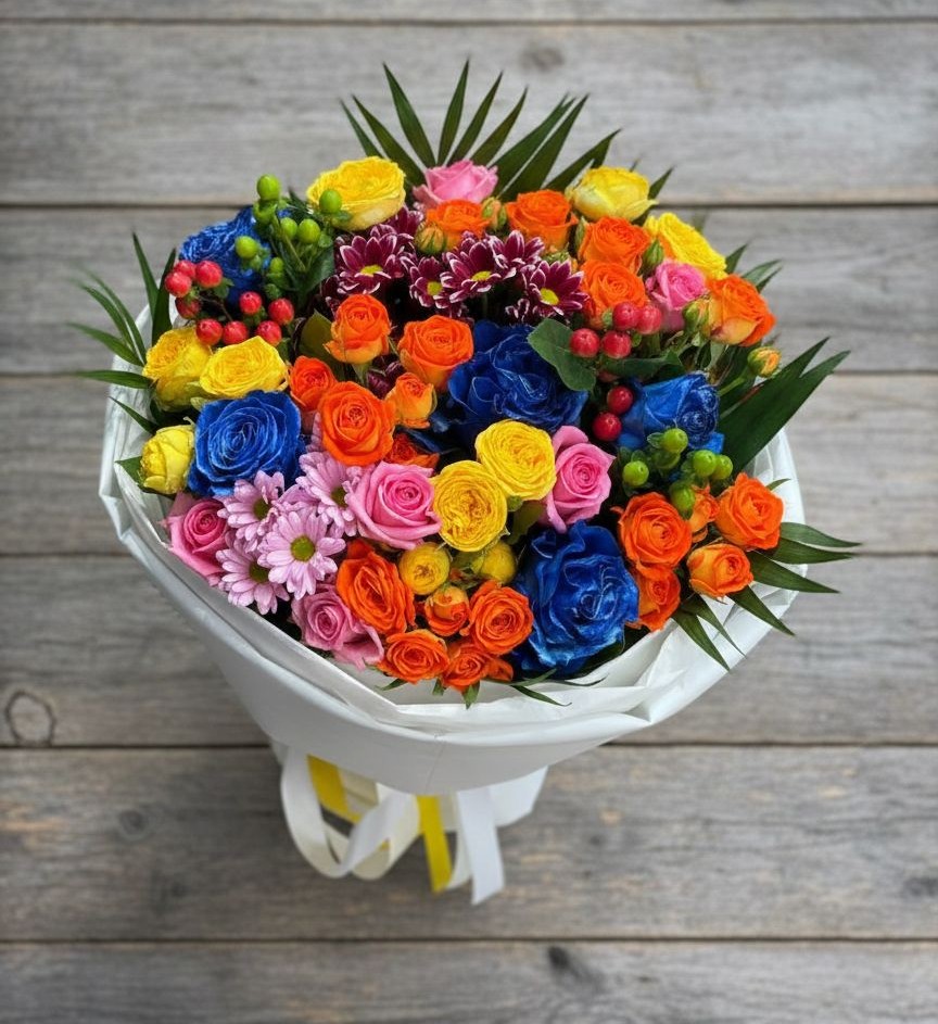 Букет цветов из: Розы и Хризантемы в Берёзово