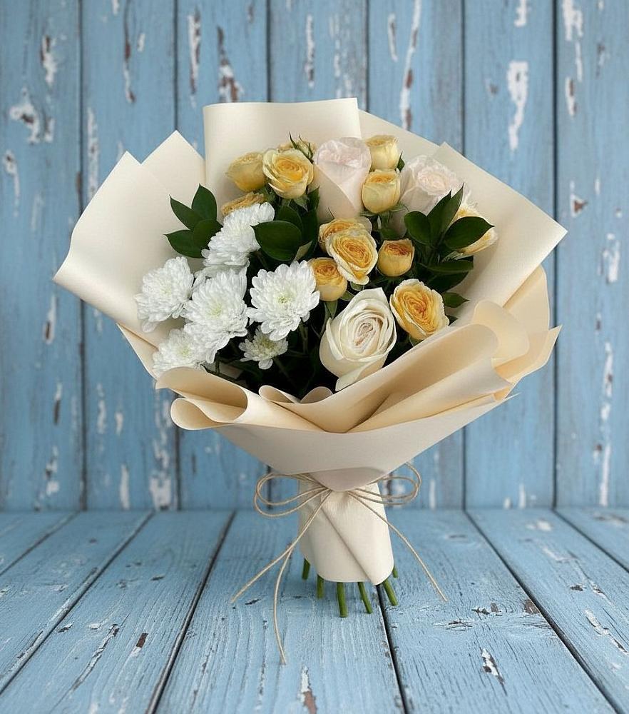 Букет цветов из: Розы и Хризантемы в Берёзово