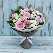 Букет цветов из:  Герберы, Альстромерии и Хризантемы #REPLACE_PRED# Берёзово