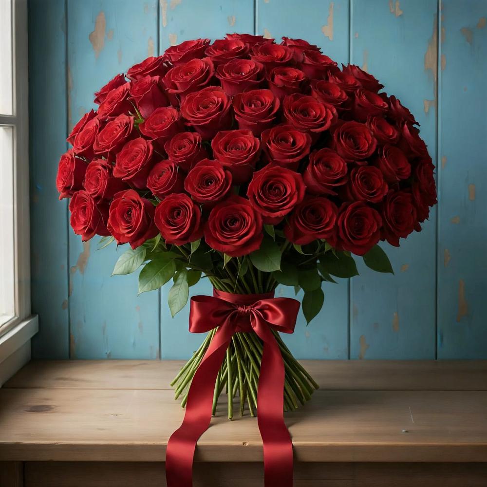 Букет Красные розы Блэк Меджик в Берёзово