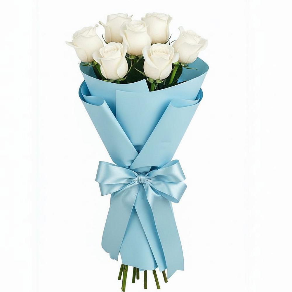 Букет 7 белых роз Проуд в Берёзово