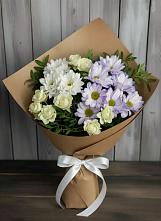 Букет цветов из:  Хризантемы и Розы в Берёзово