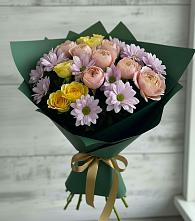 Букет цветов из:  Хризантемы и Розы в Берёзово