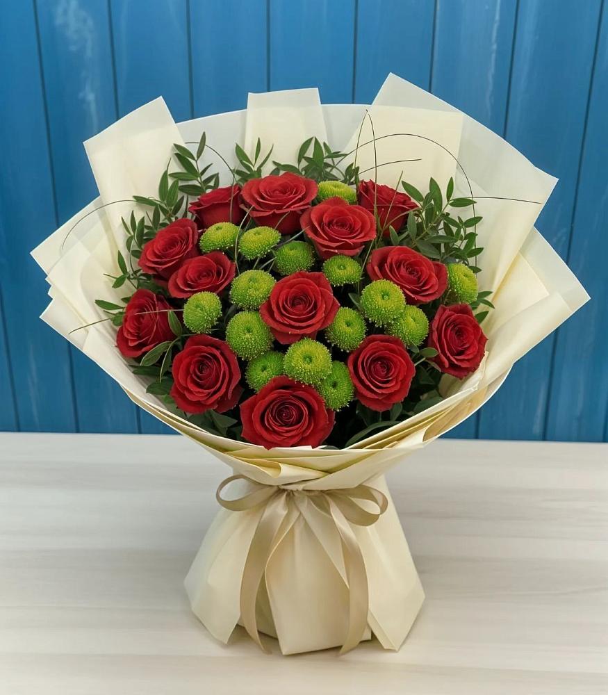 Букет цветов из: Розы и Хризантемы в Берёзово